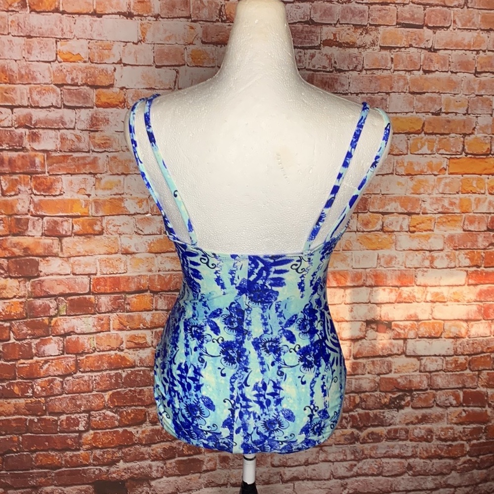 Catalina Blue and White Floral One Piece Bathing Suit - Picture 6 of 11